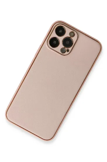 Newface iPhone 13 Pro Kılıf Coco Deri Silikon Kapak - Pembe resmi
