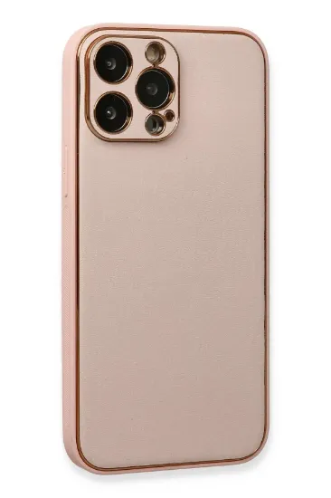 Newface iPhone 13 Pro Kılıf Coco Deri Silikon Kapak - Pembe resmi