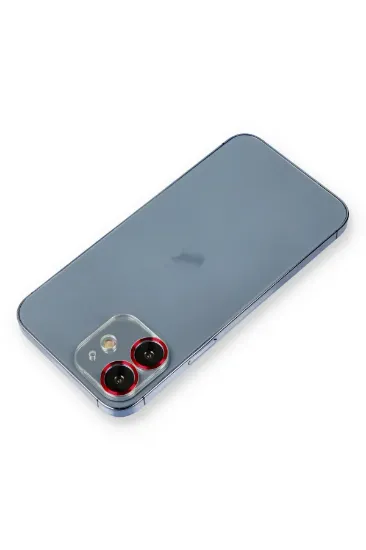 Newface iPhone 12 Mini Metal Kamera Lens Koruma Cam - Kırmızı resmi