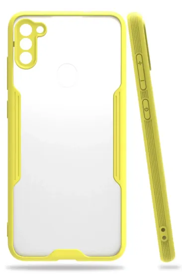 Newface Samsung Galaxy A11 Kılıf Platin Silikon - Sarı resmi