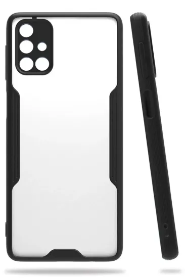 Newface Samsung Galaxy M31S Kılıf Platin Silikon - Siyah resmi