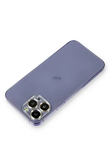 Newface iPhone 12 Pro Max Metal Kamera Lens Koruma Cam - Gold resmi