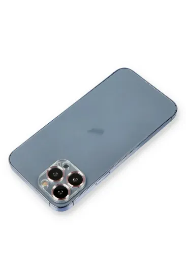 Newface iPhone 13 Pro Max Metal Kamera Lens Koruma Cam - Mor resmi