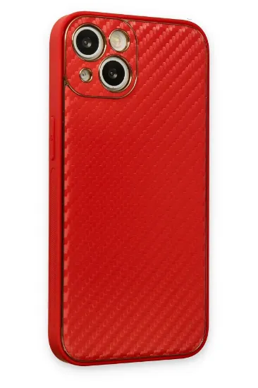 Newface iPhone 13 Kılıf Coco Karbon Silikon - Kırmızı resmi