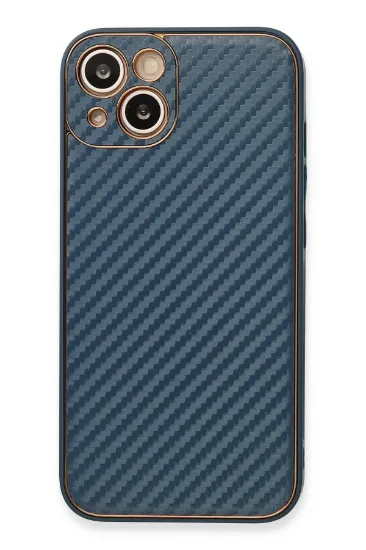 Newface iPhone 13 Kılıf Coco Karbon Silikon - Mavi resmi