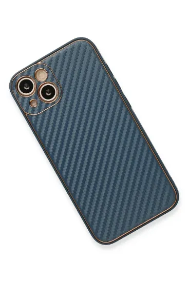 Newface iPhone 13 Kılıf Coco Karbon Silikon - Mavi resmi