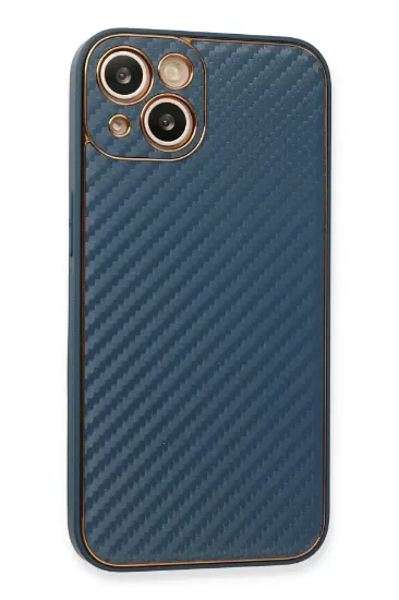 Newface iPhone 13 Kılıf Coco Karbon Silikon - Mavi resmi