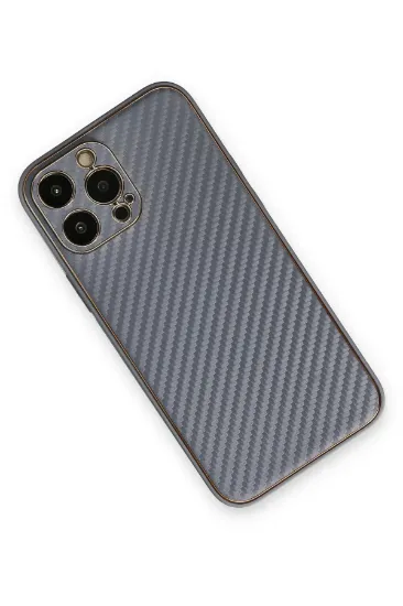 Newface iPhone 13 Pro Kılıf Coco Karbon Silikon - Gri resmi