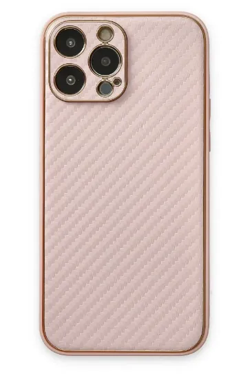 Newface iPhone 13 Pro Max Kılıf Coco Karbon Silikon - Pembe resmi