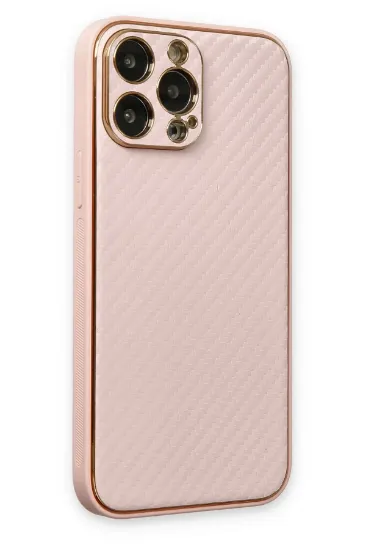 Newface iPhone 13 Pro Max Kılıf Coco Karbon Silikon - Pembe resmi