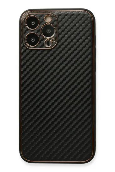 Newface iPhone 13 Pro Max Kılıf Coco Karbon Silikon - Siyah resmi