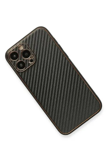 Newface iPhone 13 Pro Max Kılıf Coco Karbon Silikon - Siyah resmi