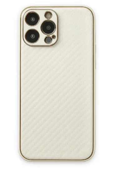 Newface iPhone 13 Pro Max Kılıf Coco Karbon Silikon - Beyaz resmi