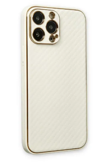 Newface iPhone 13 Pro Max Kılıf Coco Karbon Silikon - Beyaz resmi