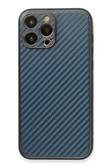 Newface iPhone 13 Pro Max Kılıf Coco Karbon Silikon - Mavi resmi