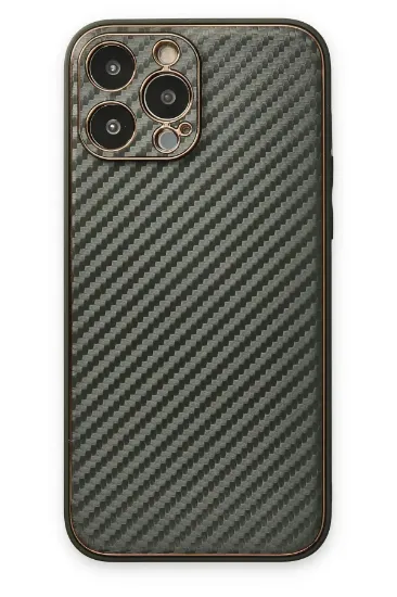 Newface iPhone 13 Pro Max Kılıf Coco Karbon Silikon - Füme resmi