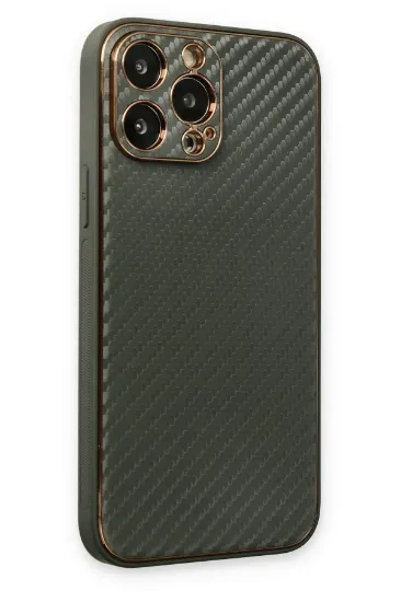 Newface iPhone 13 Pro Max Kılıf Coco Karbon Silikon - Füme resmi