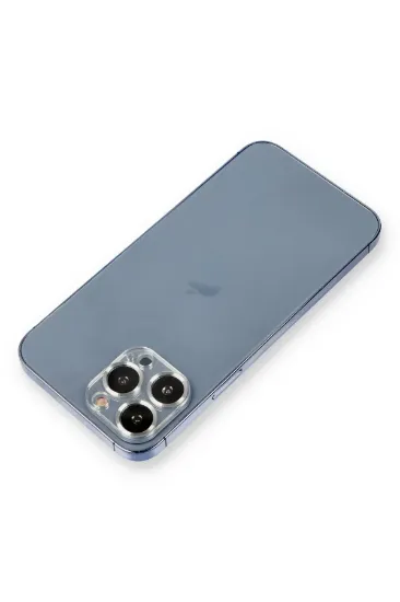 Newface iPhone 14 Pro Max Metal Kamera Lens Koruma Cam - Gümüş resmi