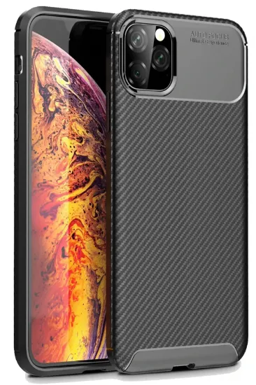 Newface iPhone 11 Pro Kılıf Auto Focus Karbon Kapak - Siyah resmi