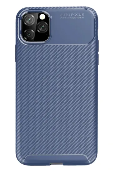 Newface iPhone 11 Pro Kılıf Auto Focus Karbon Kapak - Lacivert resmi