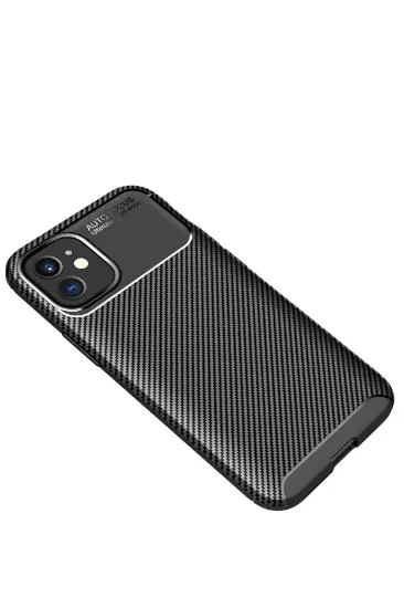 Newface iPhone 12 Mini Kılıf Auto Focus Karbon Kapak - Siyah resmi