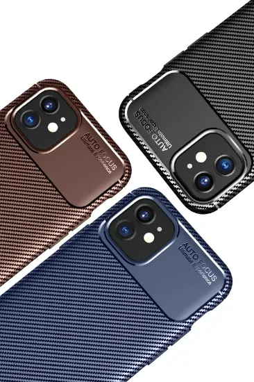 Newface iPhone 12 Mini Kılıf Auto Focus Karbon Kapak - Siyah resmi
