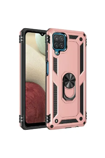 Newface Samsung Galaxy A22 Kılıf Sofya Yüzüklü Silikon Kapak - Rose resmi