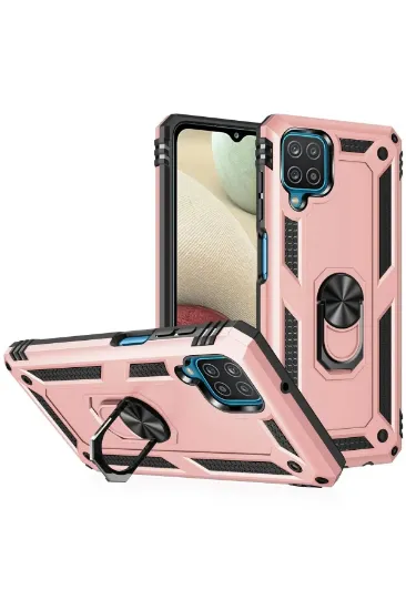 Newface Samsung Galaxy A22 Kılıf Sofya Yüzüklü Silikon Kapak - Rose resmi