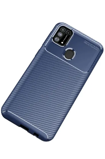 Newface Samsung Galaxy M31 Kılıf Auto Focus Karbon Kapak - Lacivert resmi