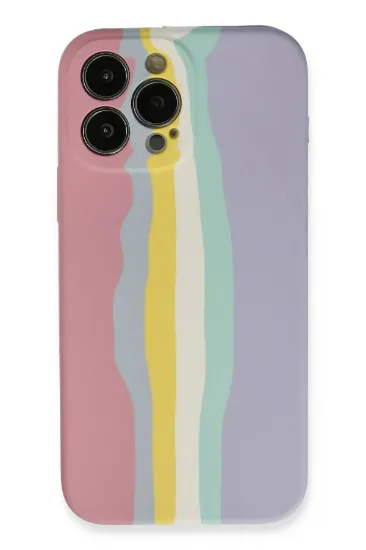 Newface iPhone 13 Pro Kılıf Ebruli Lansman Silikon - Pembe-Lila resmi