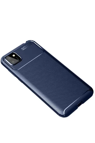 Newface Huawei Y5P Kılıf Auto Focus Karbon Kapak - Lacivert resmi