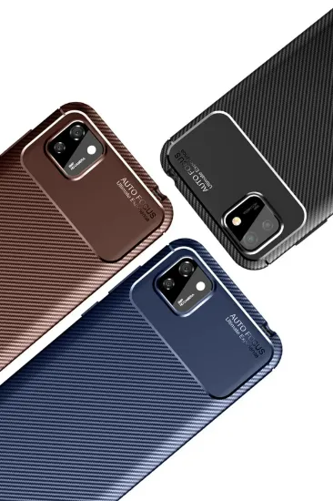Newface Huawei Y5P Kılıf Auto Focus Karbon Kapak - Lacivert resmi