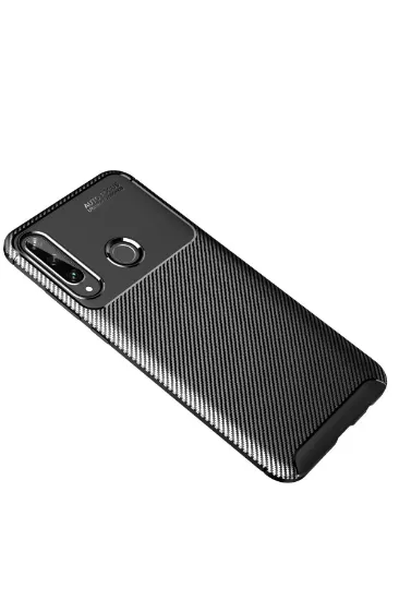 Newface Huawei Y6P Kılıf Auto Focus Karbon Kapak - Siyah resmi