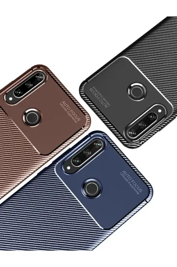 Newface Huawei Y6P Kılıf Auto Focus Karbon Kapak - Siyah resmi