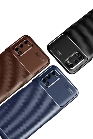 Newface Oppo A52 Kılıf Auto Focus Karbon Kapak - Kahverengi resmi