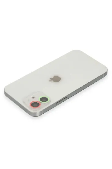 Newface iPhone 11 Renkli Kamera Lens Koruma Cam - Yeşil-Pembe resmi