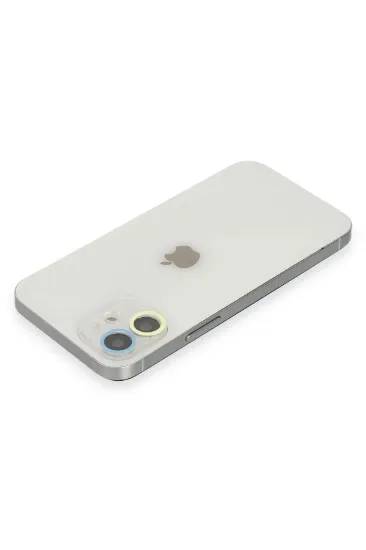 Newface iPhone 11 Renkli Kamera Lens Koruma Cam - Sarı-Mavi resmi