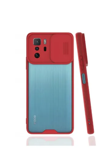 Newface Xiaomi Poco X3 GT Kılıf Platin Kamera Koruma Silikon - Kırmızı resmi