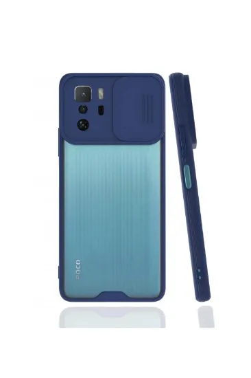 Newface Xiaomi Poco X3 GT Kılıf Platin Kamera Koruma Silikon - Lacivert resmi