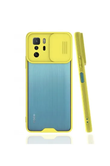 Newface Xiaomi Poco X3 GT Kılıf Platin Kamera Koruma Silikon - Sarı resmi