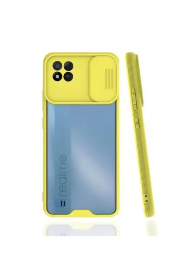 Newface Realme C11 2021 Kılıf Platin Kamera Koruma Silikon - Sarı resmi