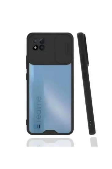 Newface Realme C11 2021 Kılıf Platin Kamera Koruma Silikon - Siyah resmi