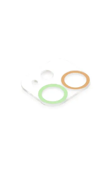 Newface iPhone 12 Mini Renkli Kamera Lens Koruma Cam - Turuncu-Yeşil resmi