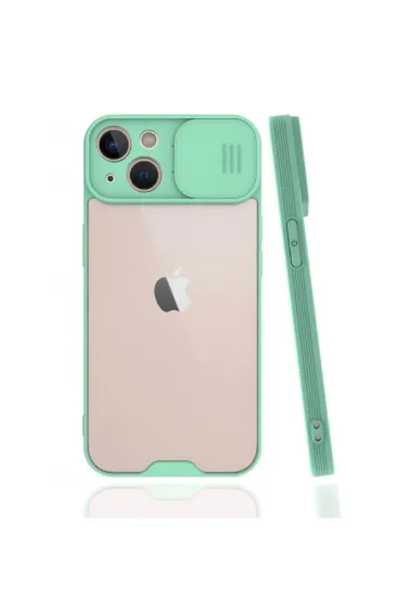Newface iPhone 13 Mini Kılıf Platin Kamera Koruma Silikon - Açık Yeşil resmi