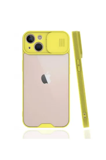 Newface iPhone 13 Mini Kılıf Platin Kamera Koruma Silikon - Sarı resmi