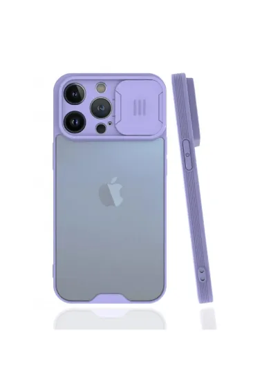 Newface iPhone 13 Pro Max Kılıf Platin Kamera Koruma Silikon - Lila resmi