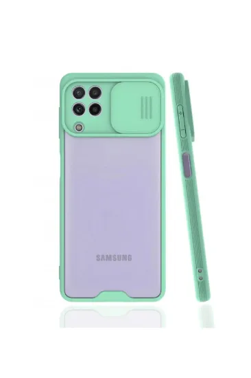 Newface Samsung Galaxy A22 Kılıf Platin Kamera Koruma Silikon - Açık Yeşil resmi