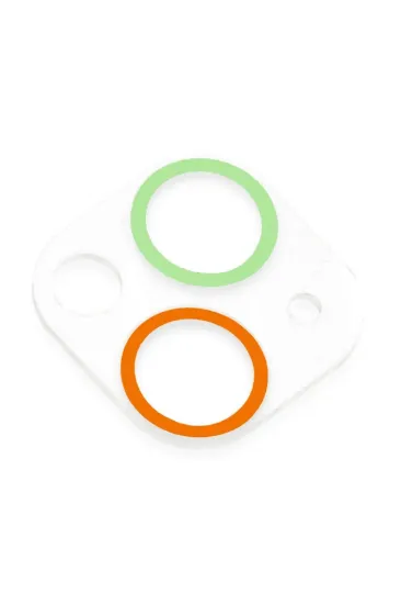 Newface iPhone 13 Mini Renkli Kamera Lens Koruma Cam - Turuncu-Yeşil resmi