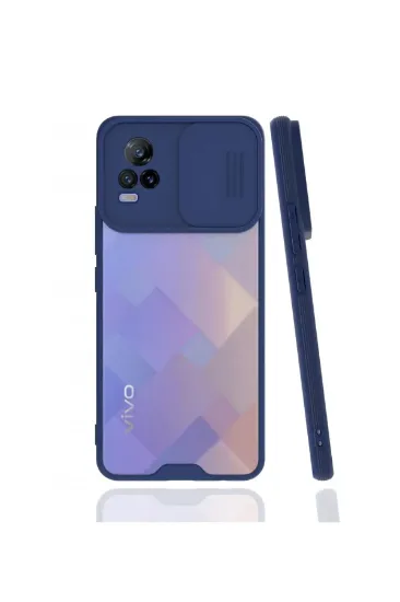 Newface Vivo V21e Kılıf Platin Kamera Koruma Silikon - Lacivert resmi