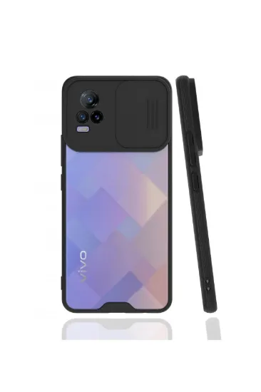 Newface Vivo V21e Kılıf Platin Kamera Koruma Silikon - Siyah resmi